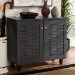 Baxton Studio Winda Modern and Contemporary Dark Gray 2-Door Wooden Entryway Shoe Storage Cabinet - BSOSC864572 B-Dark Grey-Shoe Cabinet