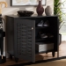 Baxton Studio Winda Modern and Contemporary Dark Gray 2-Door Wooden Entryway Shoe Storage Cabinet - BSOSC864572 B-Dark Grey-Shoe Cabinet
