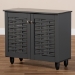 Baxton Studio Winda Modern and Contemporary Dark Gray 2-Door Wooden Entryway Shoe Storage Cabinet - BSOSC864572 B-Dark Grey-Shoe Cabinet