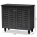 Baxton Studio Winda Modern and Contemporary Dark Gray 2-Door Wooden Entryway Shoe Storage Cabinet - BSOSC864572 B-Dark Grey-Shoe Cabinet