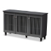 Baxton Studio Fernanda Modern and Contemporary Dark Gray 3-Door Wooden Entryway Shoe Storage Wide Cabinet