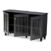 Baxton Studio Fernanda Modern and Contemporary Dark Gray 3-Door Wooden Entryway Shoe Storage Wide Cabinet - BSOSC864573 A-Dark Grey-Shoe Cabinet