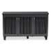 Baxton Studio Fernanda Modern and Contemporary Dark Gray 3-Door Wooden Entryway Shoe Storage Wide Cabinet - BSOSC864573 A-Dark Grey-Shoe Cabinet