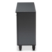 Baxton Studio Fernanda Modern and Contemporary Dark Gray 3-Door Wooden Entryway Shoe Storage Wide Cabinet - BSOSC864573 A-Dark Grey-Shoe Cabinet
