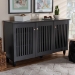 Baxton Studio Fernanda Modern and Contemporary Dark Gray 3-Door Wooden Entryway Shoe Storage Wide Cabinet - BSOSC864573 A-Dark Grey-Shoe Cabinet