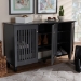 Baxton Studio Fernanda Modern and Contemporary Dark Gray 3-Door Wooden Entryway Shoe Storage Wide Cabinet - BSOSC864573 A-Dark Grey-Shoe Cabinet