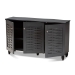 Baxton Studio Winda Modern and Contemporary Dark Gray 3-Door Wooden Entryway Shoe Storage Cabinet - BSOSC864573 B-Dark Grey-Shoe Cabinet