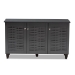 Baxton Studio Winda Modern and Contemporary Dark Gray 3-Door Wooden Entryway Shoe Storage Cabinet - BSOSC864573 B-Dark Grey-Shoe Cabinet