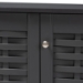 Baxton Studio Winda Modern and Contemporary Dark Gray 3-Door Wooden Entryway Shoe Storage Cabinet - BSOSC864573 B-Dark Grey-Shoe Cabinet