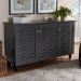 Baxton Studio Winda Modern and Contemporary Dark Gray 3-Door Wooden Entryway Shoe Storage Cabinet - BSOSC864573 B-Dark Grey-Shoe Cabinet