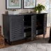 Baxton Studio Winda Modern and Contemporary Dark Gray 3-Door Wooden Entryway Shoe Storage Cabinet - BSOSC864573 B-Dark Grey-Shoe Cabinet