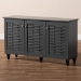 Baxton Studio Winda Modern and Contemporary Dark Gray 3-Door Wooden Entryway Shoe Storage Cabinet - BSOSC864573 B-Dark Grey-Shoe Cabinet