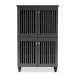 Baxton Studio Fernanda Modern and Contemporary Dark Gray 4-Door Wooden Entryway Shoe Storage Cabinet - BSOSC864574 A-Dark Grey-Shoe Cabinet