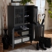 Baxton Studio Fernanda Modern and Contemporary Dark Gray 4-Door Wooden Entryway Shoe Storage Cabinet - BSOSC864574 A-Dark Grey-Shoe Cabinet
