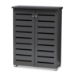 Baxton Studio Adalwin Modern and Contemporary Dark Gray 2-Door Wooden Entryway Shoe Storage Cabinet