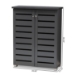 Baxton Studio Adalwin Modern and Contemporary Dark Gray 2-Door Wooden Entryway Shoe Storage Cabinet - BSOSC863522M-Dark Grey-Shoe Cabinet