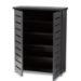 Baxton Studio Adalwin Modern and Contemporary Dark Gray 2-Door Wooden Entryway Shoe Storage Cabinet - BSOSC863522M-Dark Grey-Shoe Cabinet