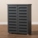 Baxton Studio Adalwin Modern and Contemporary Dark Gray 2-Door Wooden Entryway Shoe Storage Cabinet - BSOSC863522M-Dark Grey-Shoe Cabinet