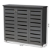 Baxton Studio Adalwin Modern and Contemporary Dark Gray 3-Door Wooden Entryway Shoe Storage Cabinet - BSOSC863533M-Dark Grey-Shoe Cabinet