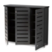 Baxton Studio Adalwin Modern and Contemporary Dark Gray 3-Door Wooden Entryway Shoe Storage Cabinet - BSOSC863533M-Dark Grey-Shoe Cabinet