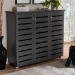 Baxton Studio Adalwin Modern and Contemporary Dark Gray 3-Door Wooden Entryway Shoe Storage Cabinet - BSOSC863533M-Dark Grey-Shoe Cabinet