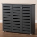Baxton Studio Adalwin Modern and Contemporary Dark Gray 3-Door Wooden Entryway Shoe Storage Cabinet - BSOSC863533M-Dark Grey-Shoe Cabinet