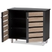 Baxton Studio Gisela Modern and Contemporary Two-Tone Oak and Dark Gray 2-Door Shoe Storage Cabinet - BSOSC865512M-Sonama Oak/Dark Grey-Shoe Cabinet
