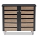 Baxton Studio Gisela Modern and Contemporary Two-Tone Oak and Dark Gray 2-Door Shoe Storage Cabinet - BSOSC865512M-Sonama Oak/Dark Grey-Shoe Cabinet