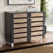 Baxton Studio Gisela Modern and Contemporary Two-Tone Oak and Dark Gray 2-Door Shoe Storage Cabinet - BSOSC865512M-Sonama Oak/Dark Grey-Shoe Cabinet