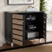 Baxton Studio Gisela Modern and Contemporary Two-Tone Oak and Dark Gray 2-Door Shoe Storage Cabinet - BSOSC865512M-Sonama Oak/Dark Grey-Shoe Cabinet