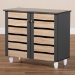 Baxton Studio Gisela Modern and Contemporary Two-Tone Oak and Dark Gray 2-Door Shoe Storage Cabinet - BSOSC865512M-Sonama Oak/Dark Grey-Shoe Cabinet