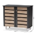 Baxton Studio Gisela Modern and Contemporary Two-Tone Oak and Dark Gray 2-Door Shoe Storage Cabinet - BSOSC865512M-Sonama Oak/Dark Grey-Shoe Cabinet