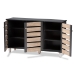 Baxton Studio Gisela Modern and Contemporary Two-Tone Oak and Dark Gray 3-Door Shoe Storage Cabinet - BSOSC865513M-Sonama Oak/Dark Grey-Shoe Cabinet