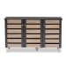 Baxton Studio Gisela Modern and Contemporary Two-Tone Oak and Dark Gray 3-Door Shoe Storage Cabinet - BSOSC865513M-Sonama Oak/Dark Grey-Shoe Cabinet