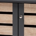 Baxton Studio Gisela Modern and Contemporary Two-Tone Oak and Dark Gray 3-Door Shoe Storage Cabinet - BSOSC865513M-Sonama Oak/Dark Grey-Shoe Cabinet