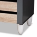 Baxton Studio Gisela Modern and Contemporary Two-Tone Oak and Dark Gray 3-Door Shoe Storage Cabinet - BSOSC865513M-Sonama Oak/Dark Grey-Shoe Cabinet