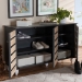 Baxton Studio Gisela Modern and Contemporary Two-Tone Oak and Dark Gray 3-Door Shoe Storage Cabinet - BSOSC865513M-Sonama Oak/Dark Grey-Shoe Cabinet