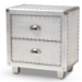 Baxton Studio Davet French Industrial Silver Metal 2-Drawer End Table