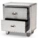 Baxton Studio Davet French Industrial Silver Metal 2-Drawer End Table - BSOJY17B170-Silver-ET