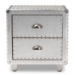 Baxton Studio Davet French Industrial Silver Metal 2-Drawer End Table - BSOJY17B170-Silver-ET