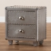 Baxton Studio Davet French Industrial Silver Metal 2-Drawer End Table - BSOJY17B170-Silver-ET