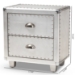 Baxton Studio Davet French Industrial Silver Metal 2-Drawer End Table - BSOJY17B170-Silver-ET