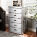 Baxton Studio Davet French Industrial Silver Metal 5-Drawer Accent Storage Cabinet - BSOJY17B167-Silver-Cabinet