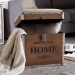 Baxton Studio Violetta Vintage Industrial Beige Fabric Upholstered Wood Storage Trunk Ottoman - BSODSG17A102-Beige-Ottoman