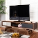 Baxton Studio Svante Mid-Century Modern Multicolor Finished Wood 3-Drawer TV Stand - BSOWI1701-Walnut/White/Grey-TV