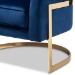 Baxton Studio Tomasso Glam Royal Blue Velvet Fabric Upholstered Gold-Finished Lounge Chair - BSOTSF7707-Dark Royal Blue/Gold-CC