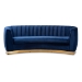 Baxton Studio Milena Glam Royal Blue Velvet Fabric Upholstered Gold-Finished Sofa - BSOTSF5504A-Dark Royal Blue/Gold-SF