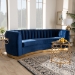 Baxton Studio Milena Glam Royal Blue Velvet Fabric Upholstered Gold-Finished Sofa - BSOTSF5504A-Dark Royal Blue/Gold-SF