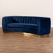 Baxton Studio Milena Glam Royal Blue Velvet Fabric Upholstered Gold-Finished Sofa - BSOTSF5504A-Dark Royal Blue/Gold-SF