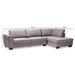 Baxton Studio Petra Modern and Contemporary Gray Fabric Upholstered Right Facing Sectional Sofa - BSOU9380K-Grey-RFC-SF